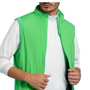 G Fore Mens Golf Vest Size Medium Lime Green Maverik Hybrid 4 Way Stretch New